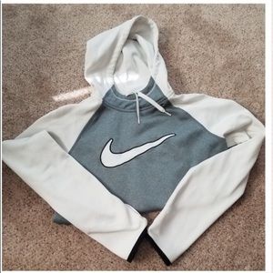 white and grey nike hoodie